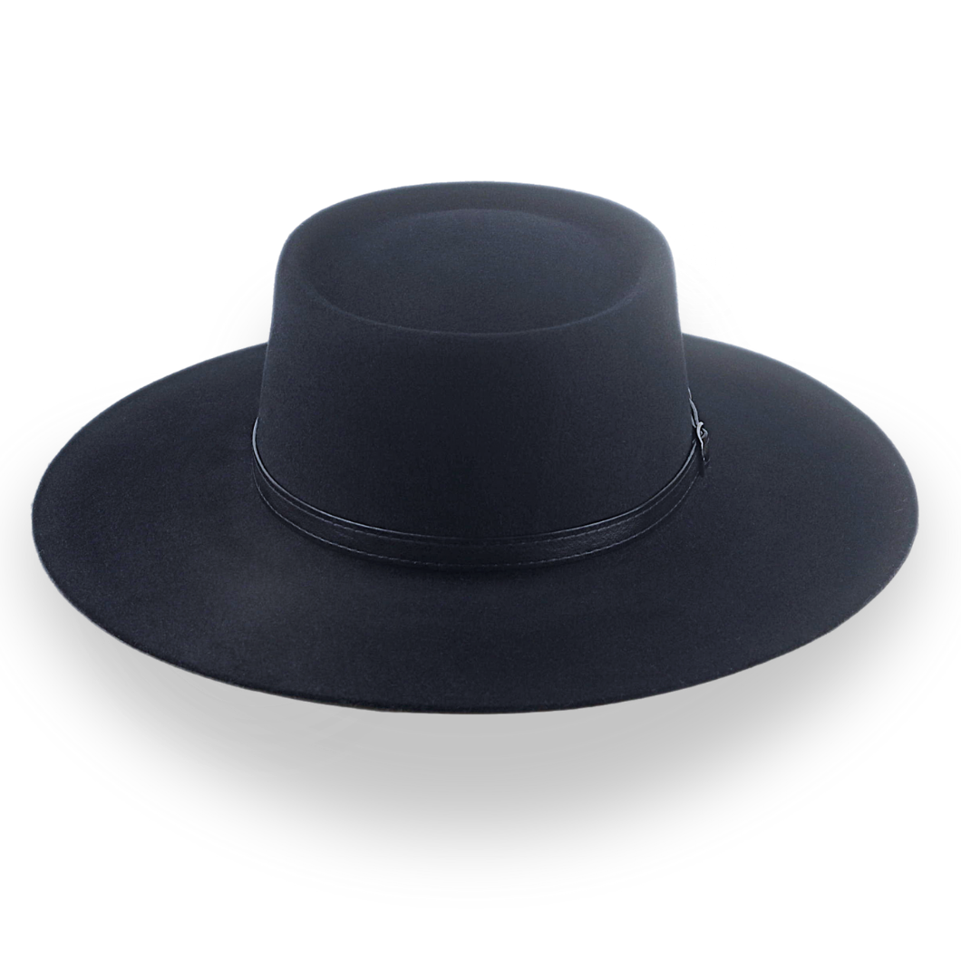 Black Vaquero Cowboy Hat in Durable Fur Felt | The Mojave - Agnoulita Hats 6 