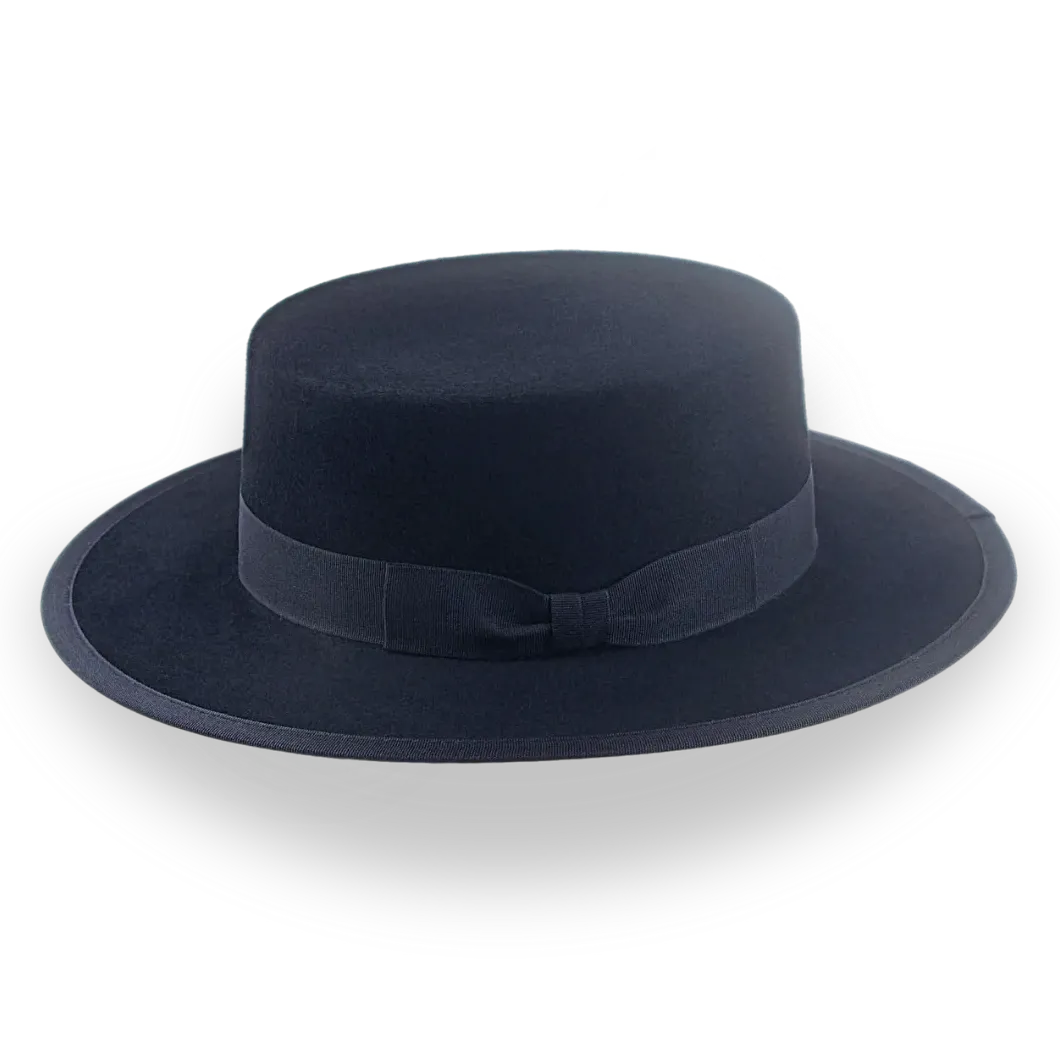 Black Western Style Felt Boater Hat | The Grandee - Agnoulita Hats 2 