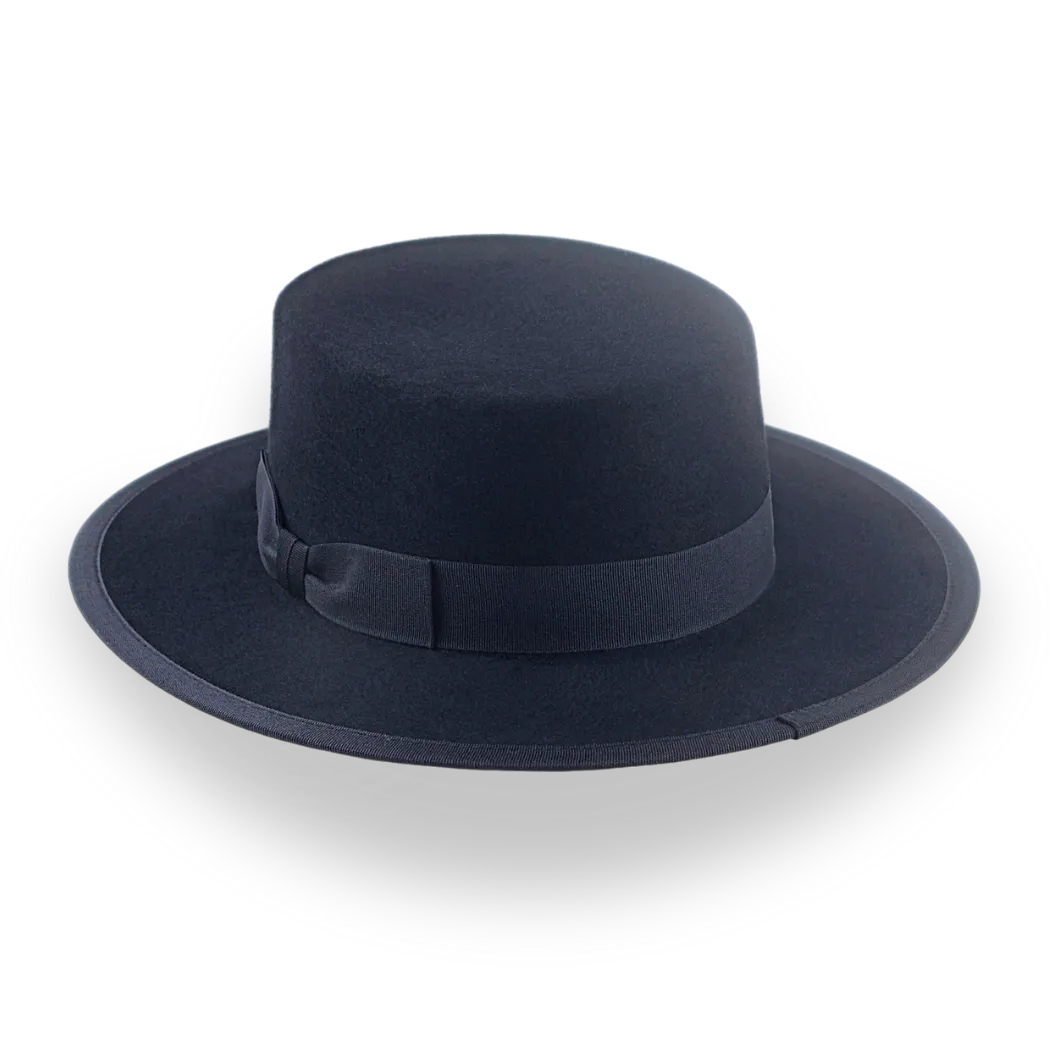 Black Western Style Felt Boater Hat | The Grandee - Agnoulita Hats 3 