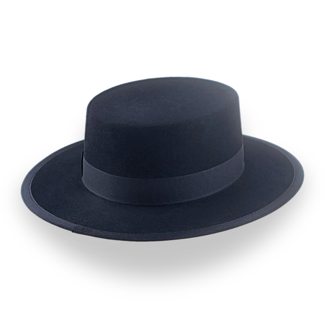 Black Western Style Felt Boater Hat | The Grandee - Agnoulita Hats 4 