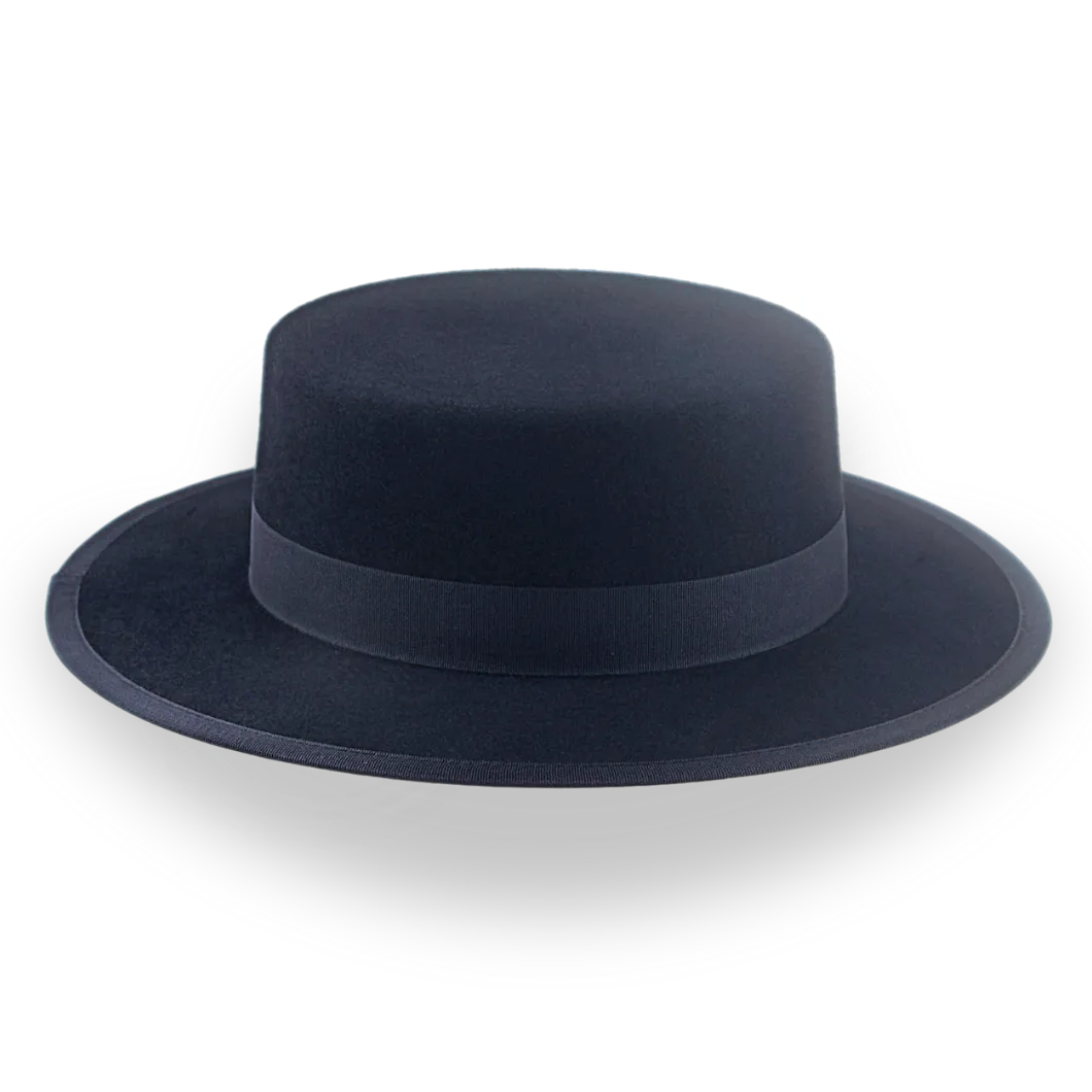 Black Western Style Felt Boater Hat | The Grandee - Agnoulita Hats 5 