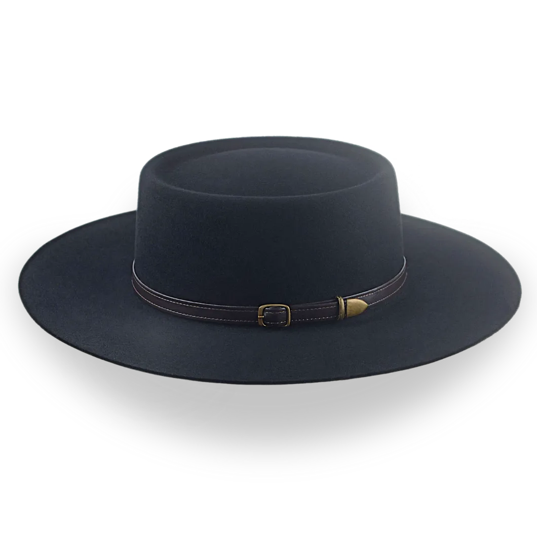Tasco | Black Wide Brim Hat with Telescope Crown – Agnoulita Hats