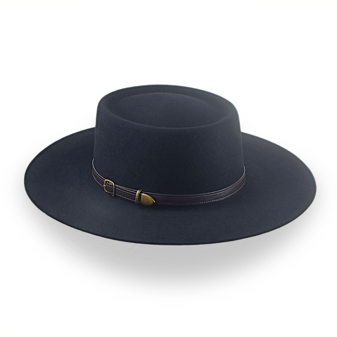 Schwarzer Hut mit breiter Krempe und Crown TascoAgnoulita Agnoulita Hats