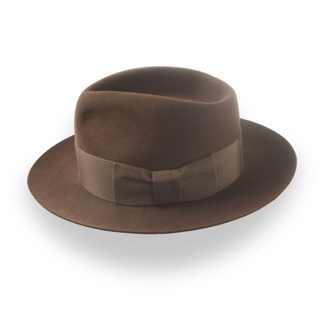 Brown 1940s Slope Back Fedora The Savoy Agnoulita Hats
