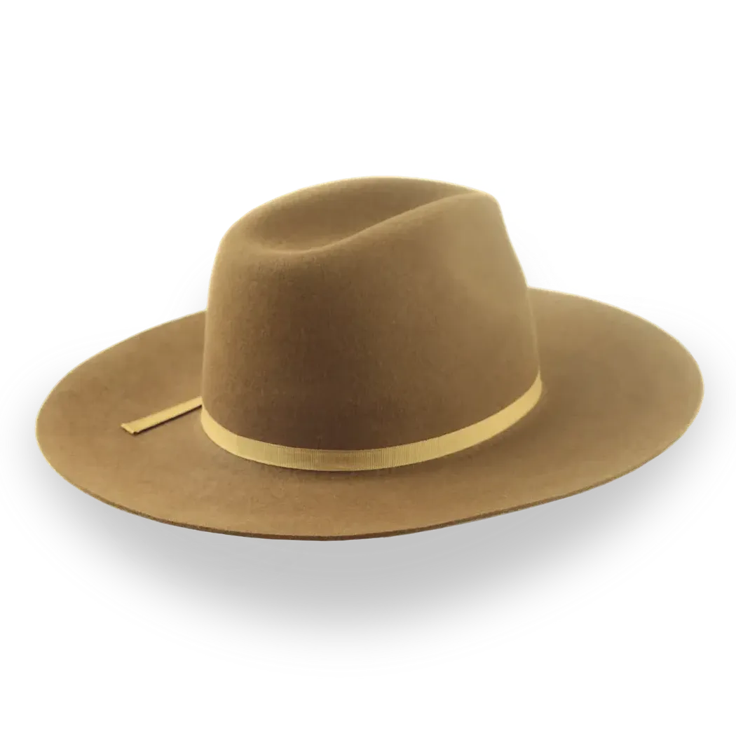 Brown Flat Bill Western Style Fedora Hat | The Longsword - Agnoulita Hats 4 