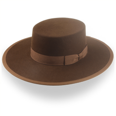 Cappello da cowboy marrone Crown piatta in resistente pelliccia di feltro | Il Gaucho