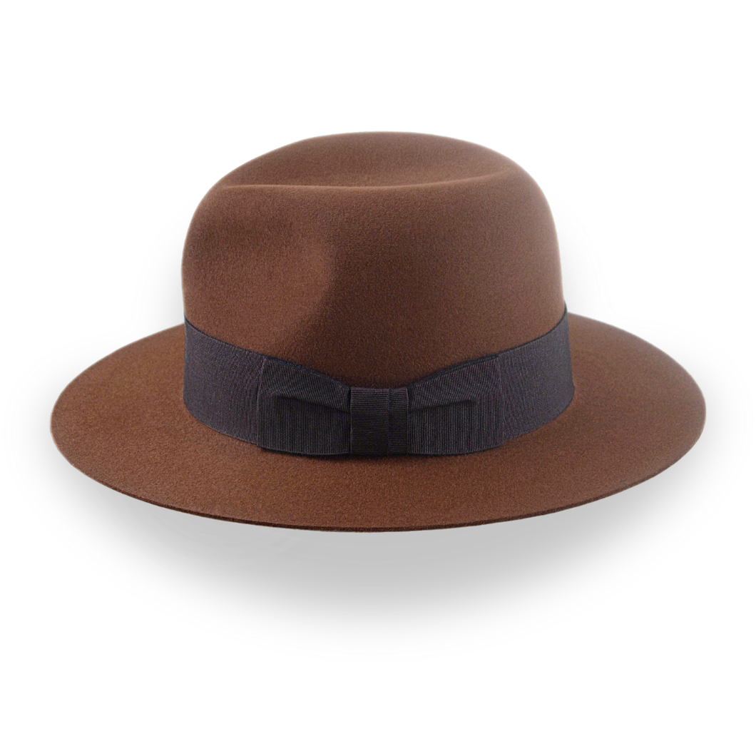 Brown Iconic Young Indiana Jones Fur Felt Fedora Hat | The Voyager - Agnoulita Hats 2 