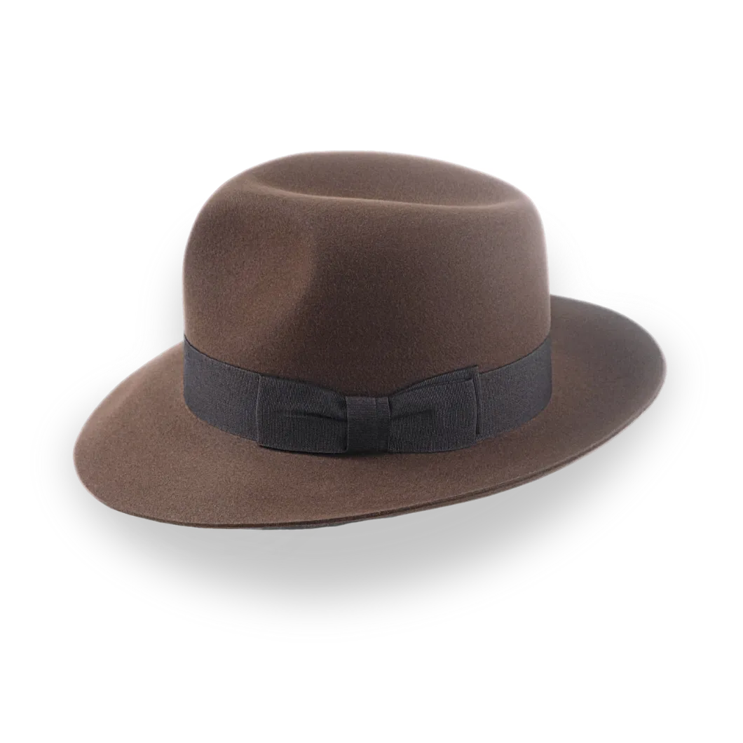 Brown Indiana Jones Style Fedora in Durable Fur Felt | The Templar - Agnoulita Hats 2 