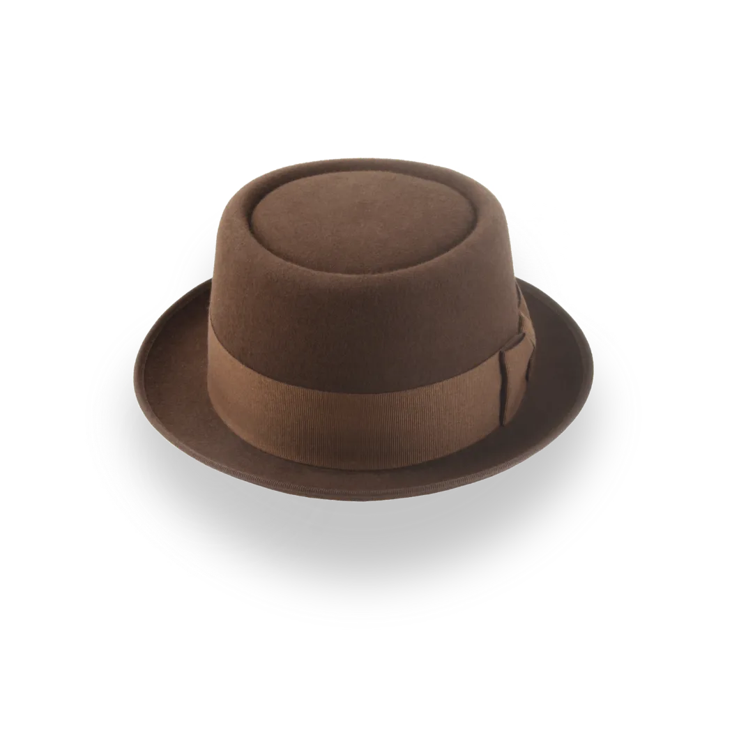 Brown Mens Porkpie Hat in Premium Fur Felt | The Soul - Agnoulita Hats 6 
