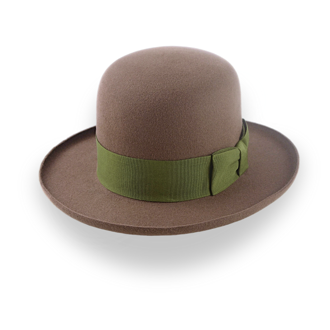 Brown Open Crown Felt Hat with Wide Rolled Brim | The Rover - Agnoulita Hats 1 