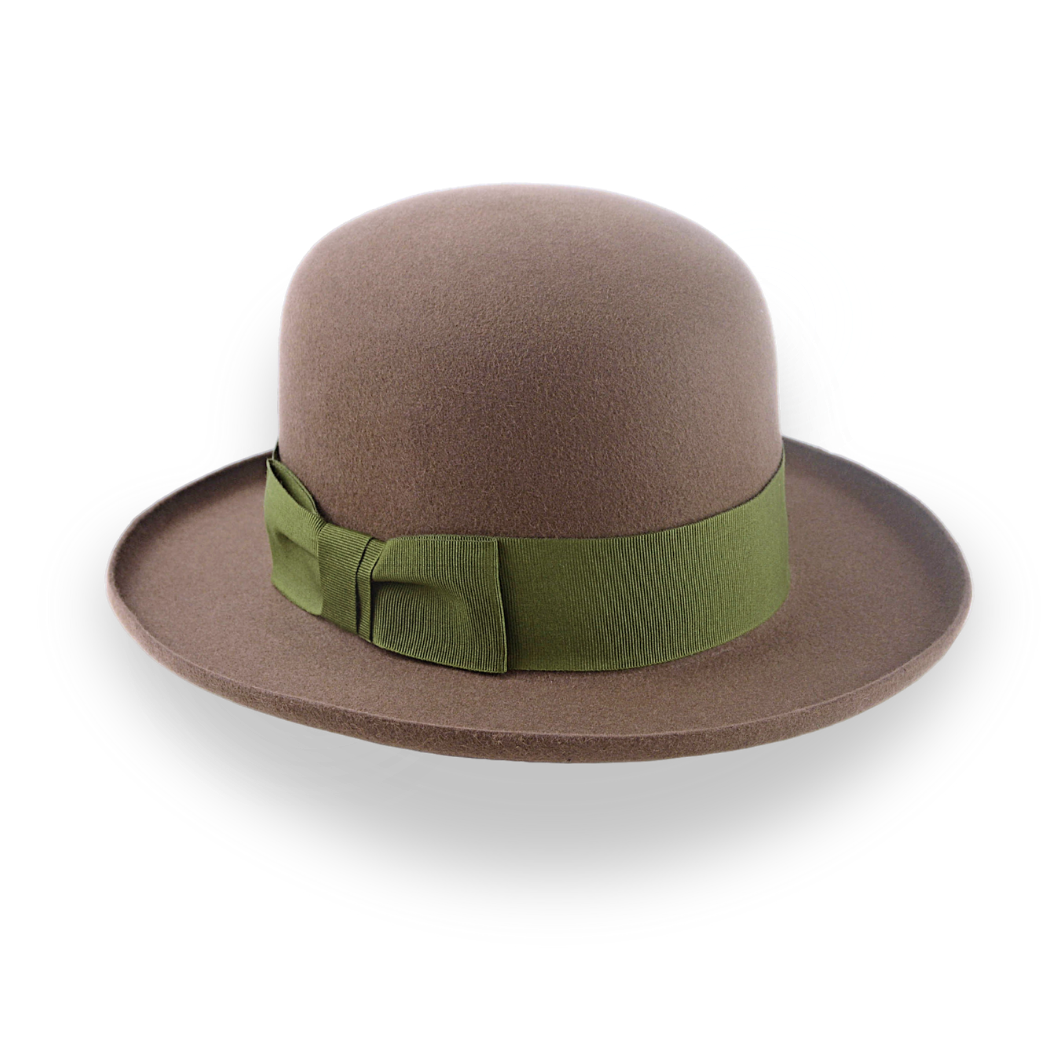 Brown Open Crown Felt Hat with Wide Rolled Brim | The Rover - Agnoulita Hats 3 