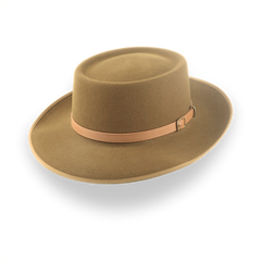 Fedora occidentale marrone a tesa corta in pelliccia resistente | The Bison