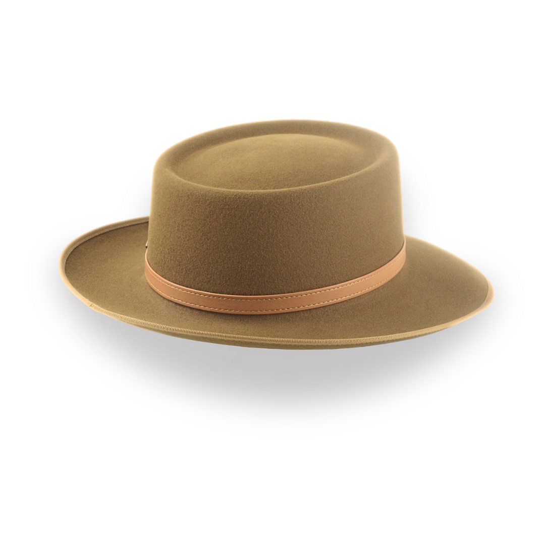 Brown Short Brim Western Fedora in Durable Fur Felt The Bison