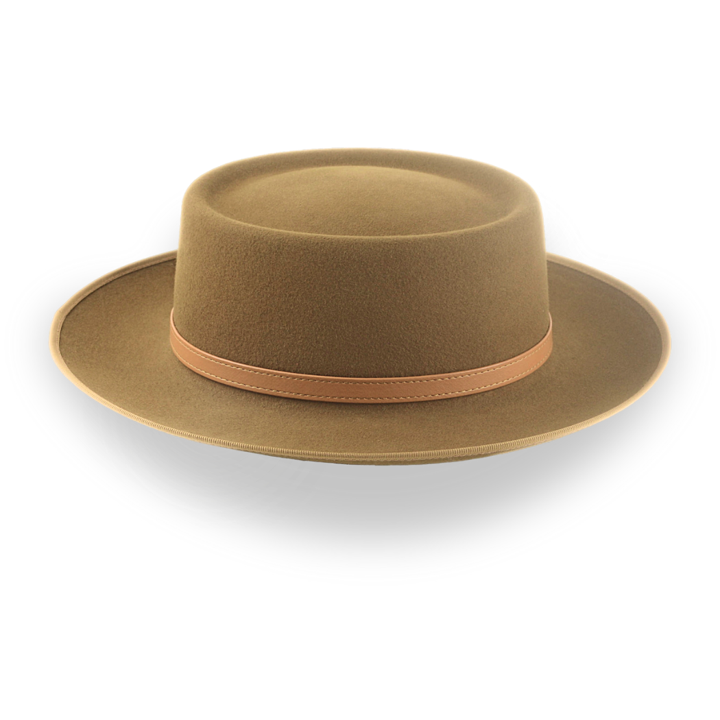 Brown Short Brim Western Fedora in Durable Fur Felt | The Bison - Agnoulita Hats 5 