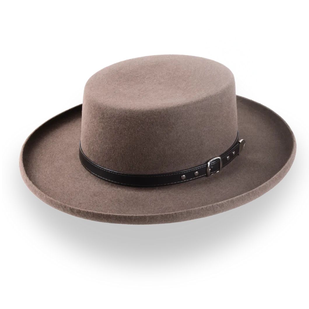 Brown Western Gambler Hat with Rolled Brim | The Ranchero - Agnoulita Hats 1 