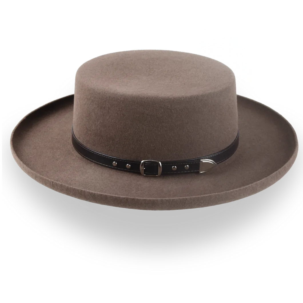 Brown Western Gambler Hat with Rolled Brim | The Ranchero - Agnoulita Hats 2 