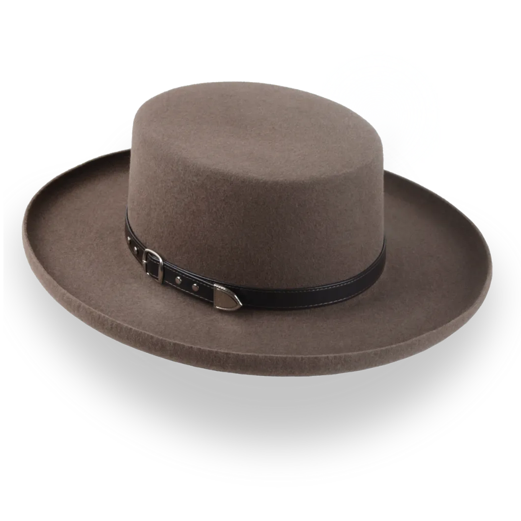 Brown Western Gambler Hat with Rolled Brim | The Ranchero - Agnoulita Hats 3 