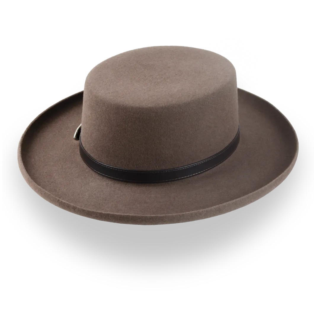 Brown Western Gambler Hat with Rolled Brim | The Ranchero - Agnoulita Hats 4 