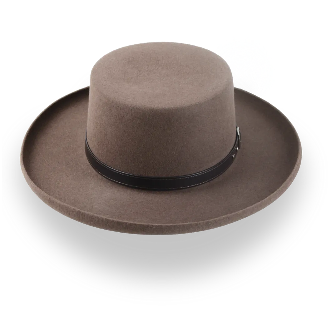 Brown Western Gambler Hat with Rolled Brim | The Ranchero - Agnoulita Hats 6 