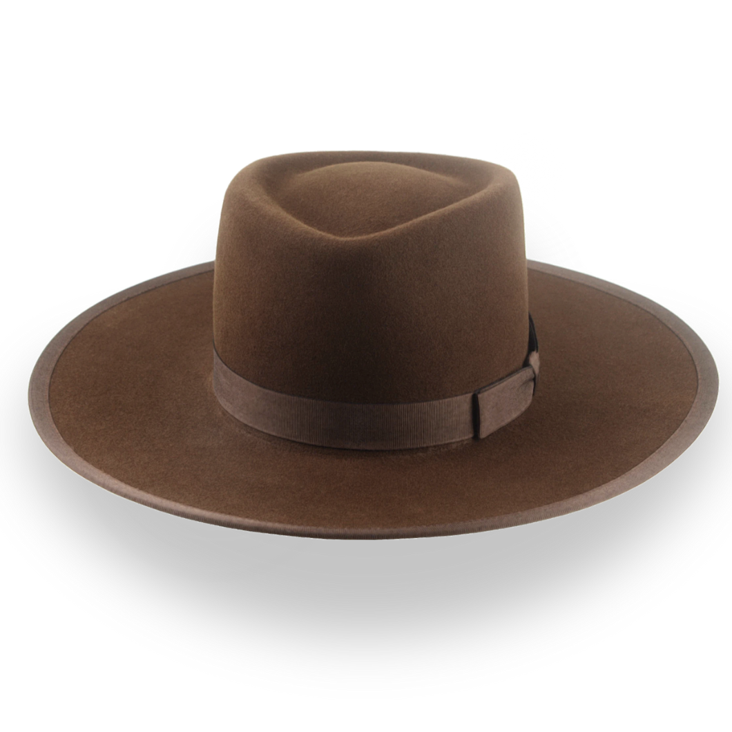 Vanguard｜茶色 平らなつば 望遠鏡付きカウボーイ帽 – Agnoulita Hats