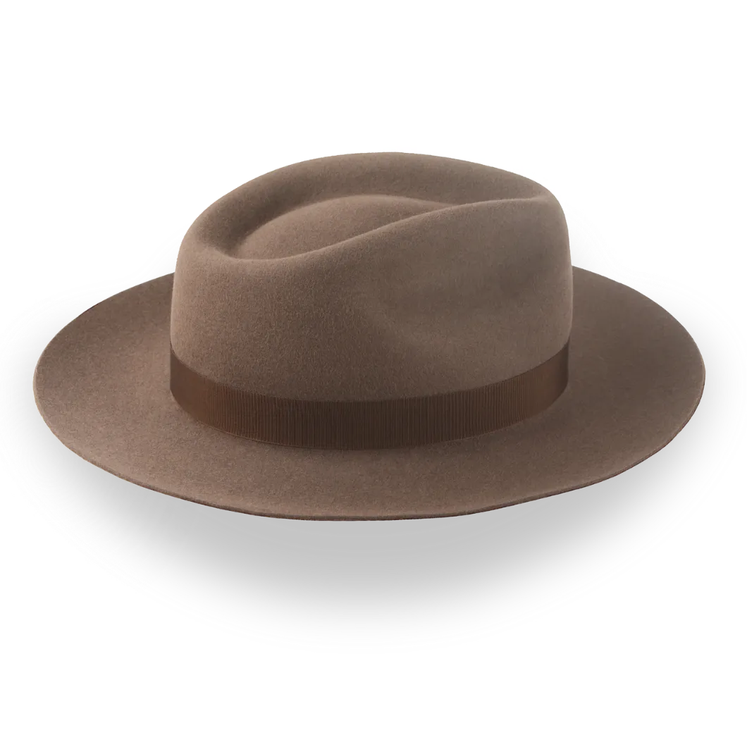 Brown Wide Brim Fedora in Classic Mens Style | The Pathfinder - Agnoulita Hats 5 