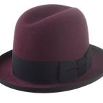 Beaver Felt Homburg Fedora | The AMBASSADOR | Custom Handmade Hat Agnoulita Hats 1 | Beaver fur felt, Burgundy, Center-dent, Custom Beaver Fedora