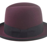 Beaver Felt Homburg Fedora | The AMBASSADOR | Custom Handmade Hat Agnoulita Hats 2 | Beaver fur felt, Burgundy, Center-dent, Custom Beaver Fedora