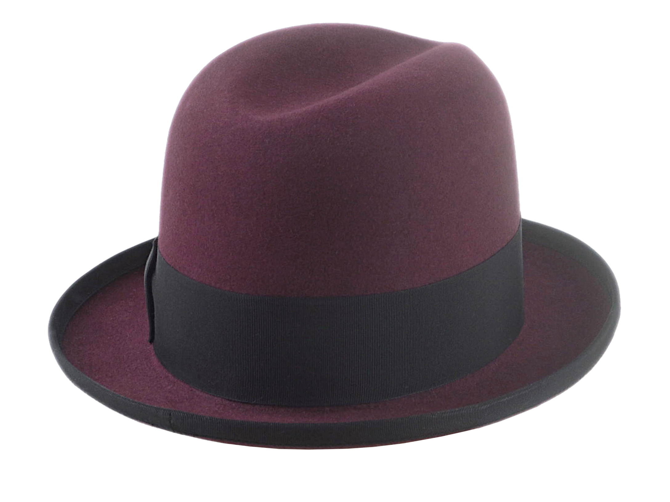 Beaver Felt Homburg Fedora | The AMBASSADOR | Custom Handmade Hat Agnoulita Hats 4 | Beaver fur felt, Burgundy, Center-dent, Custom Beaver Fedora