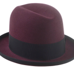 Beaver Felt Homburg Fedora | The AMBASSADOR | Custom Handmade Hat Agnoulita Hats 6 | Beaver fur felt, Burgundy, Center-dent, Custom Beaver Fedora