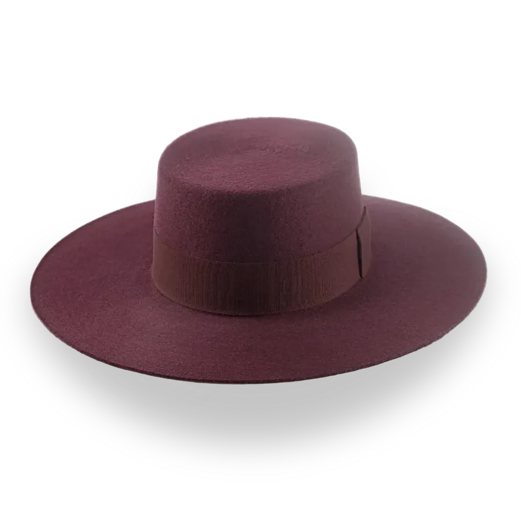 Burgundy wide brim hat shop