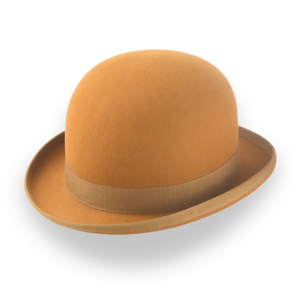 Burnt Orange Bowler Hat for Men in Sturdy Fur Felt | The Coke - Agnoulita Hats 4 