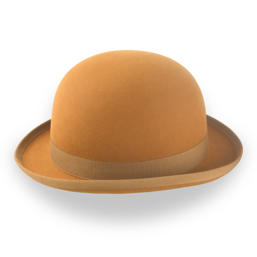 Burnt Orange Bowler Hat for Men in Sturdy Fur Felt | The Coke - Agnoulita Hats 5 
