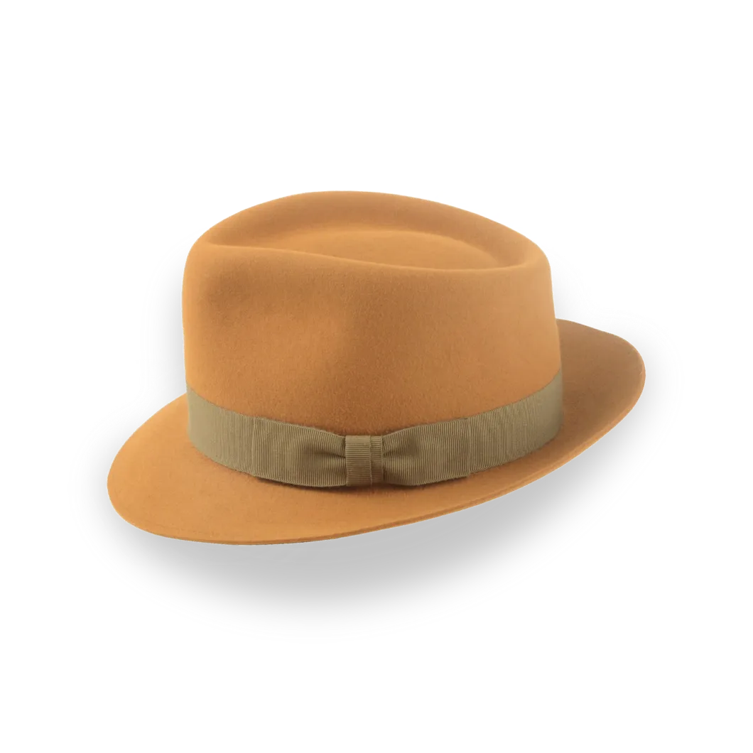 Burnt Orange Small Brim Trilby Fedora Hat in Stylish Fur Felt | The Colombo - Agnoulita Hats 2 