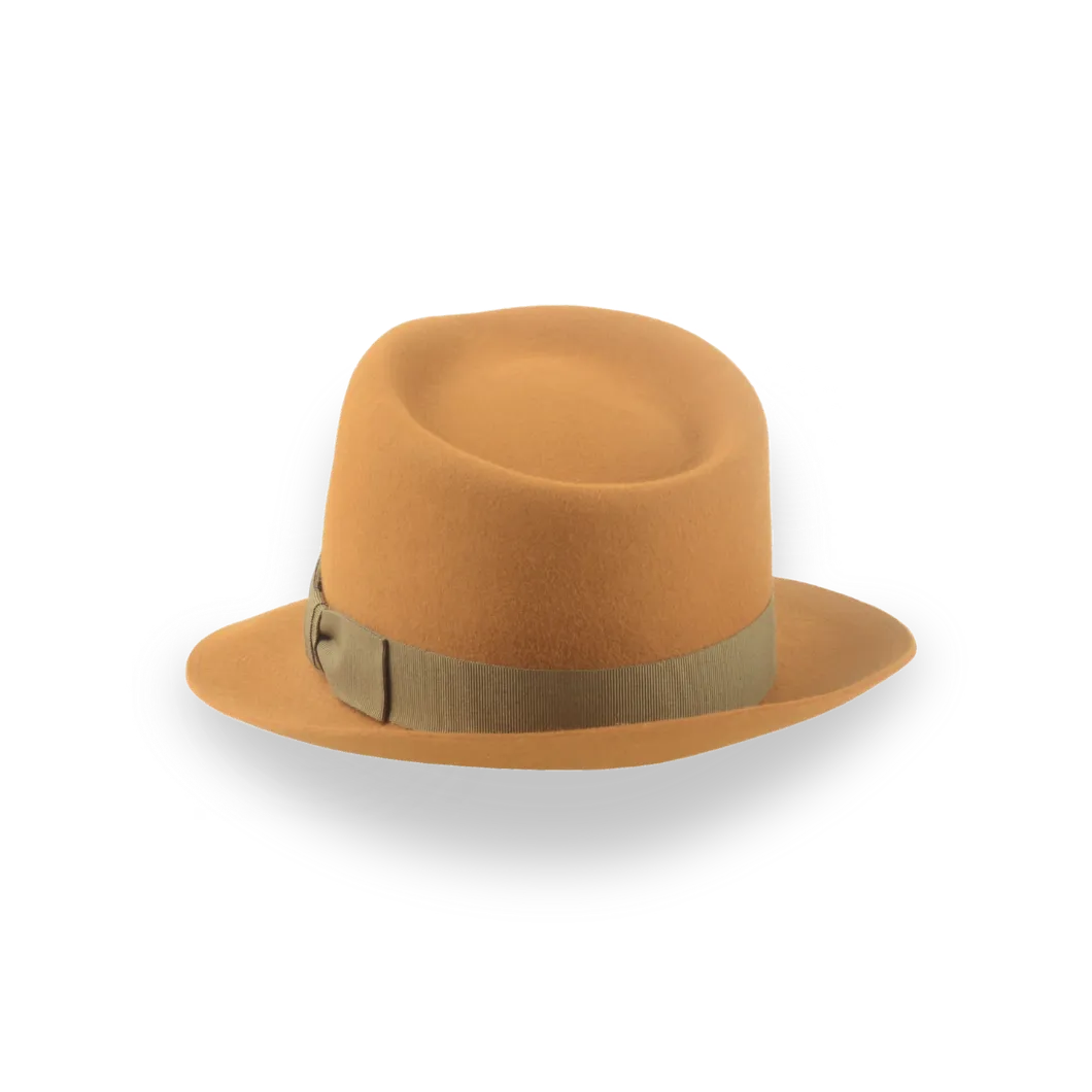 Burnt Orange Small Brim Trilby Fedora Hat in Stylish Fur Felt | The Colombo - Agnoulita Hats 3 