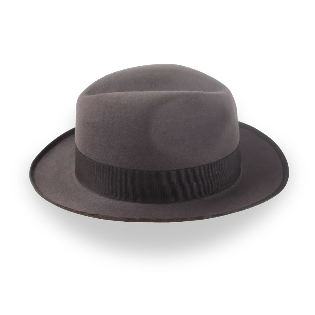 Caribou Grey 1930's Fedora Hat in Plush Fur Felt | The Dogal - Agnoulita Hats 5 