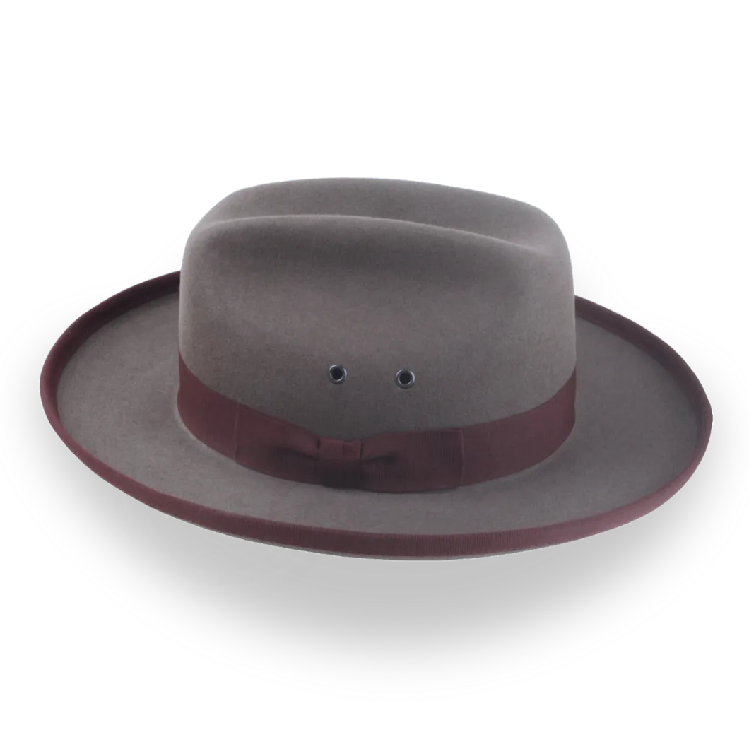 Caribou Grey Cattleman Fedora for Men in Beaver Fur Felt | The Globetrotter - Agnoulita Hats 2 