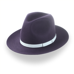 Fedora a tesa larga in stile casual per uomo in pelliccia di castoro