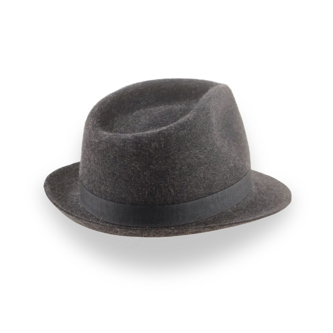 Charcoal Stingy Brim Trilby Hat in Stylish Wool Felt | The Tempo - Agnoulita Hats 4 