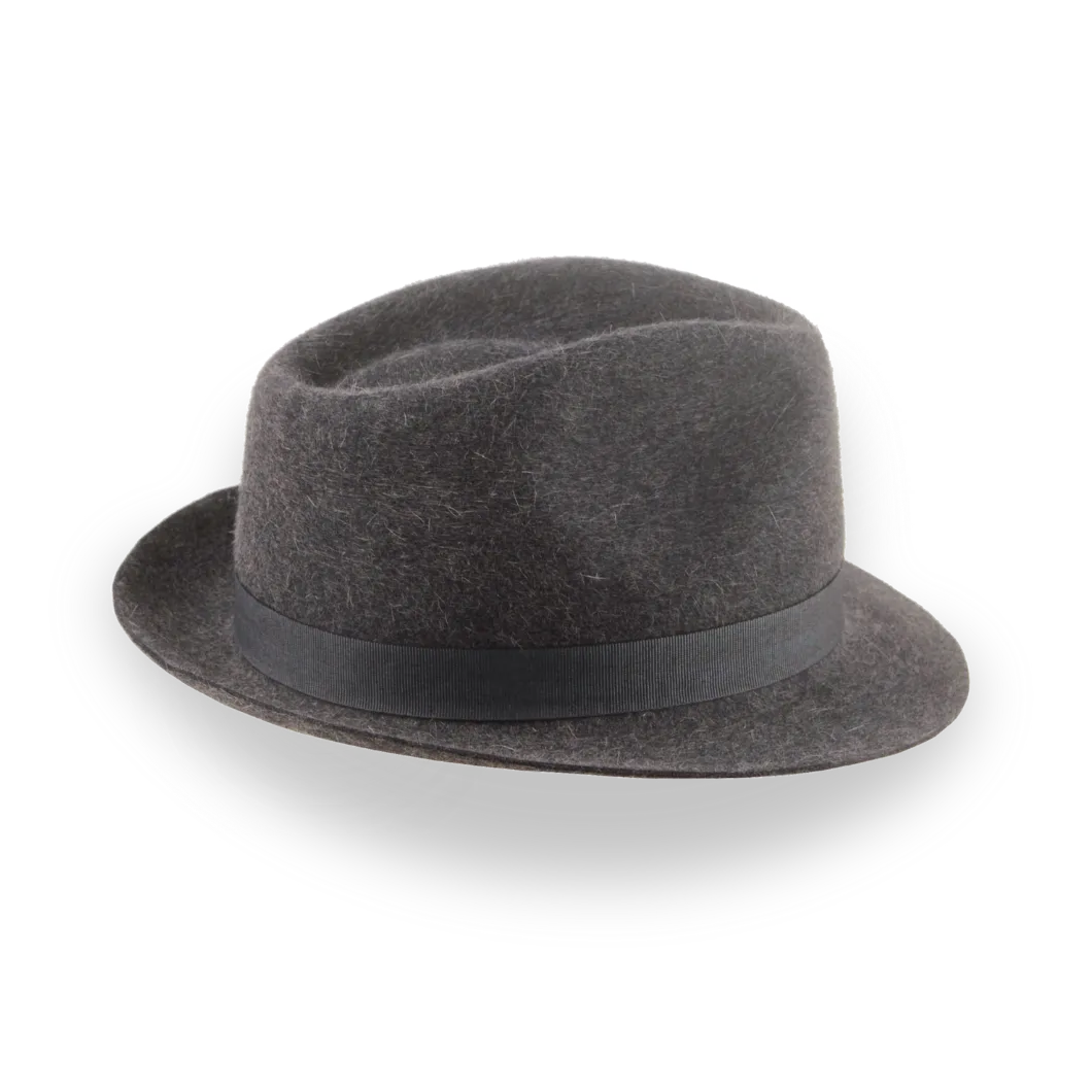 Charcoal Stingy Brim Trilby Hat in Stylish Wool Felt | The Tempo - Agnoulita Hats 5 