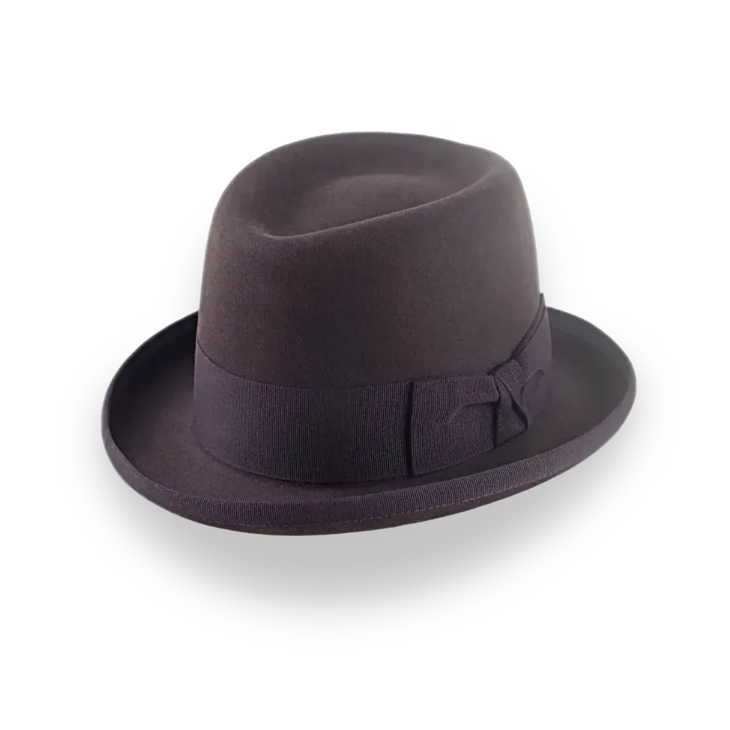 Chocolate Brown Homburg Hat with Teardrop Crown | The Marathon - Agnoulita Hats 1 