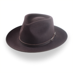 Chokladbrun Western Fedora för herrar i rik pälsfilt | The Ulysses