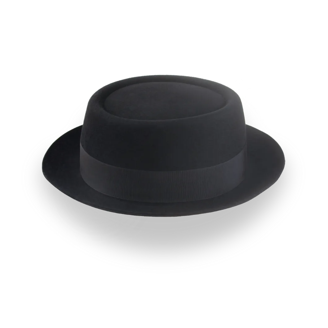 Classic Black Porkpie Hat in Quality Fur Felt | The Soul - Agnoulita Hats 5 