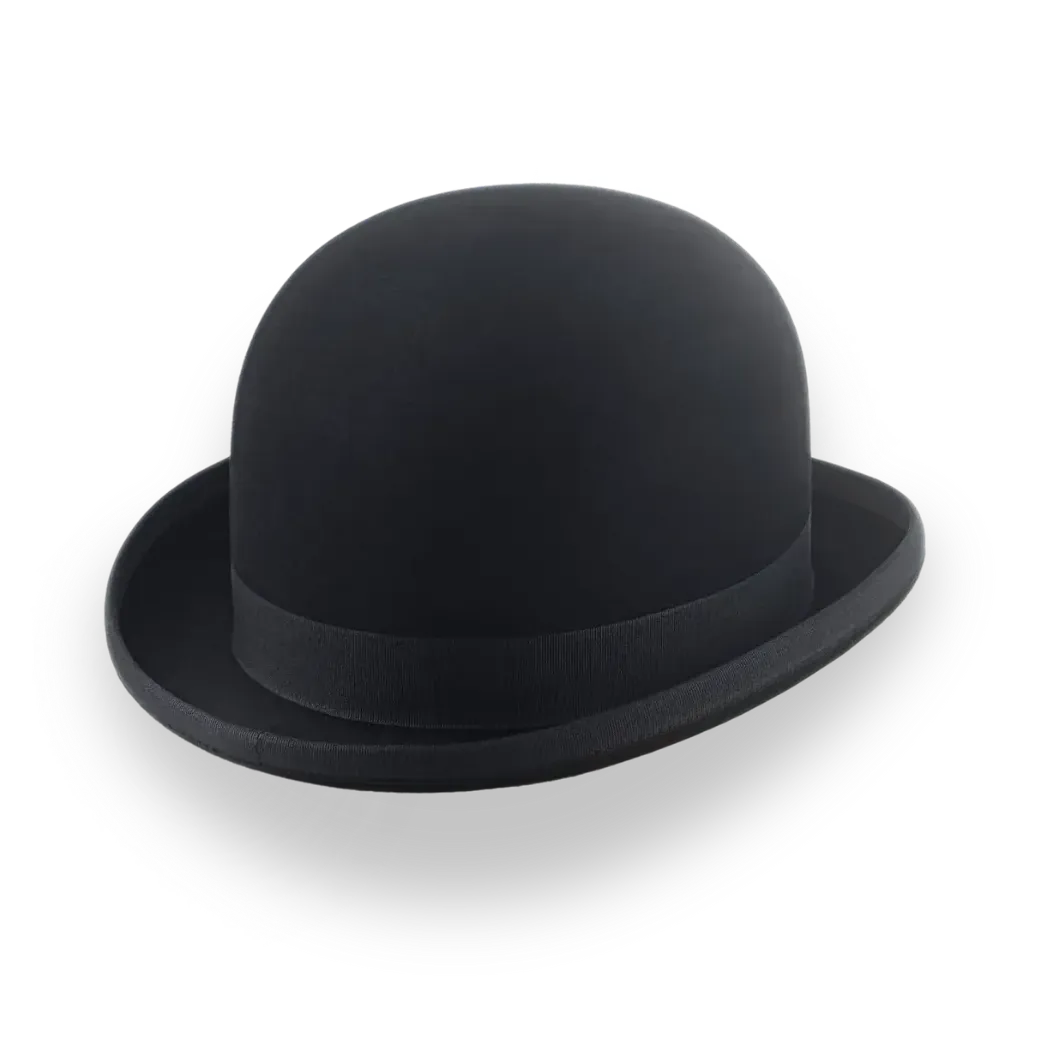 Classic Bowler Hat for Men in Black Fur Felt | The Coke - Agnoulita Hats 4 