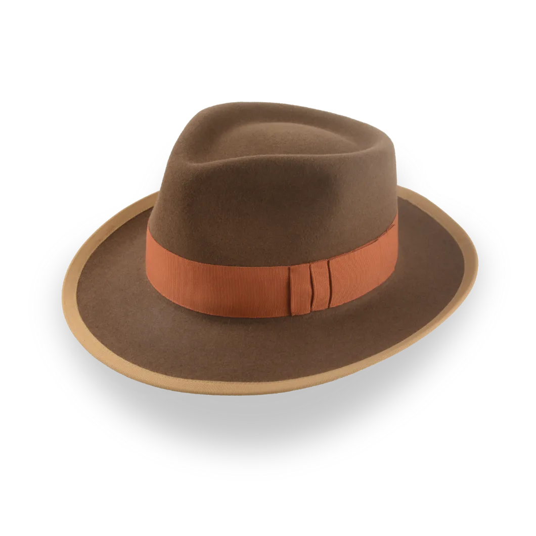 Classic Brown Fedora Hat for Men in Plush Fur Felt | The Pandamator - Agnoulita Hats 1 