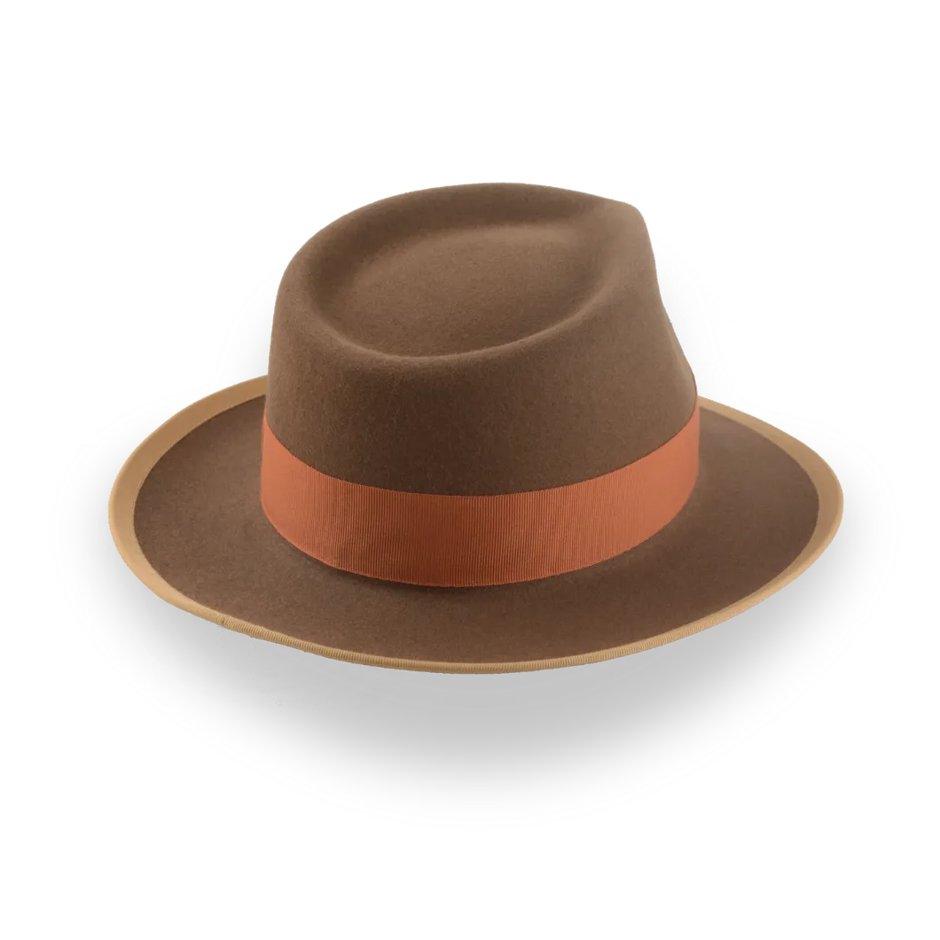 Classic Brown Fedora Hat for Men in Plush Fur Felt | The Pandamator - Agnoulita Hats 4 