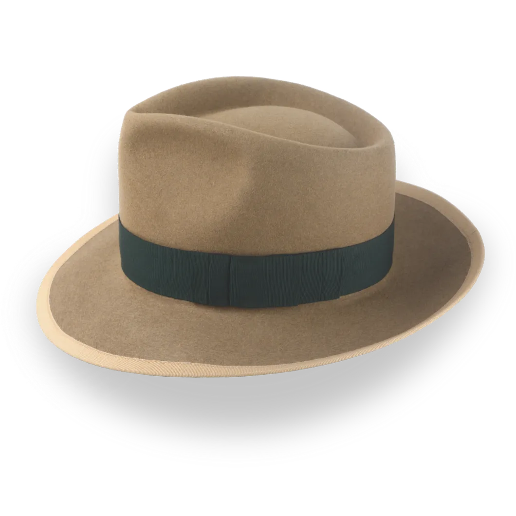 Classic Camel Fedora for Men in Premium Beaver Fur Felt | The Pandamator - Agnoulita Hats 2 