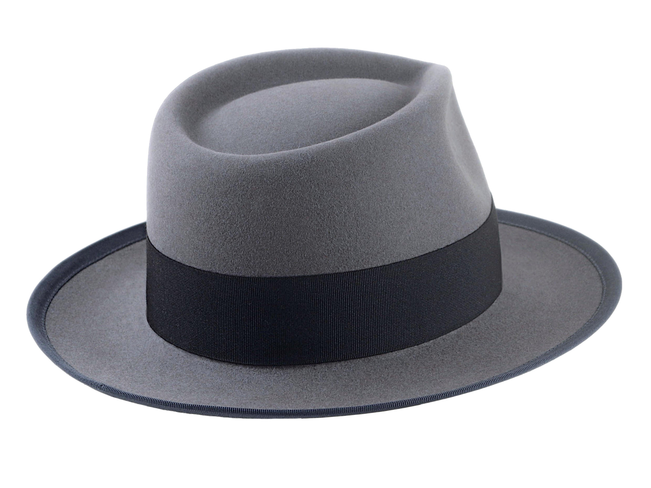 The PATRON | Agnoulita Custom Handmade Hats Agnoulita Hats 4 | Beaver fur felt, Custom Beaver Fedora, Pewter Grey, Teardrop