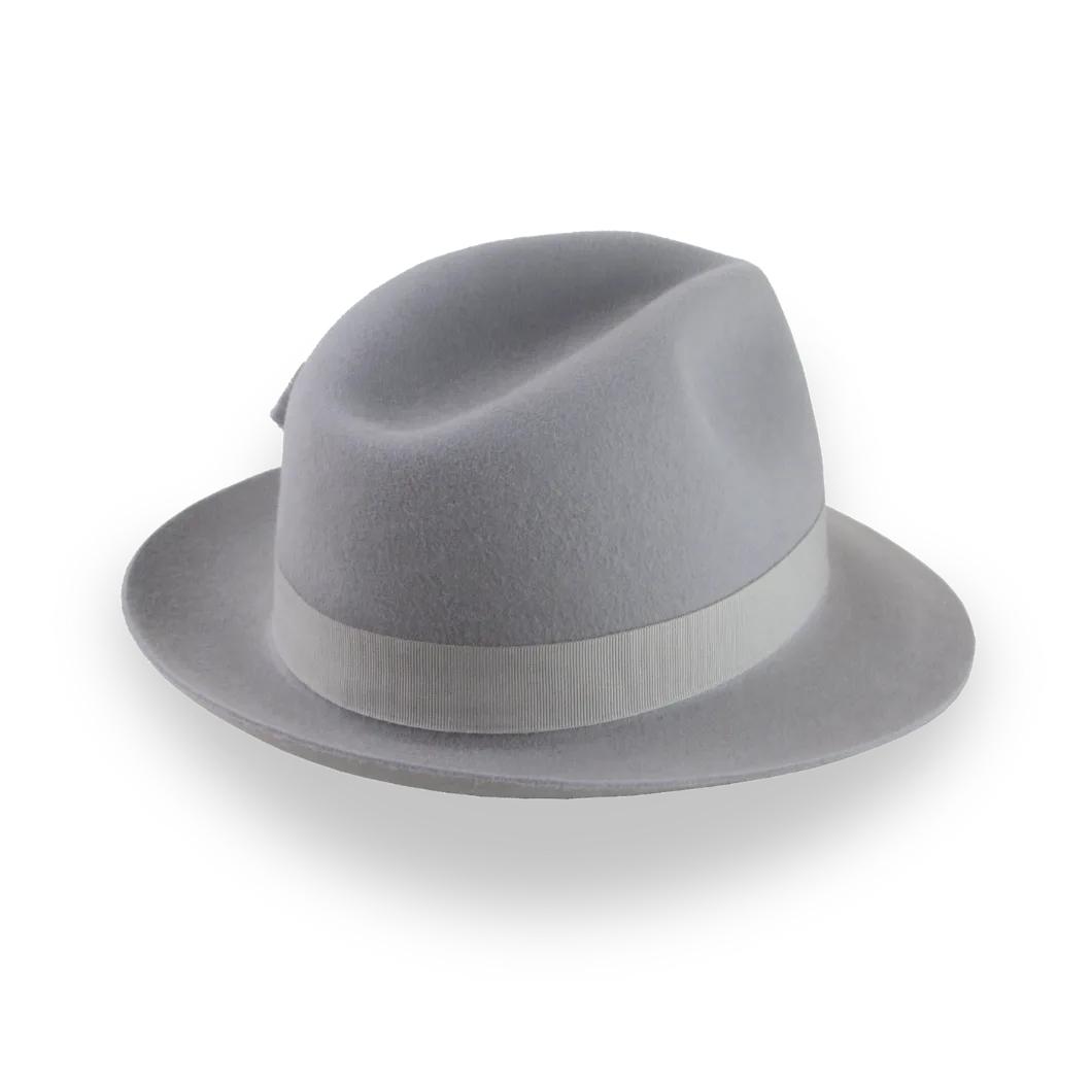 Classic Short Brim Fedora in Light Grey Fur Felt | The Phoenix - Agnoulita Hats 4 
