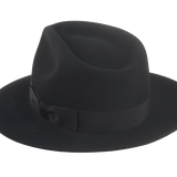 The Pathfinder: angle highlighting the 4 1/4" teardrop crown height for classic elegance | Agnoulita Hats