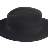 The Pathfinder: detailed shot of the 2 3/4" raw-edge fedora snap brim and sleek silhouette | Agnoulita Hats